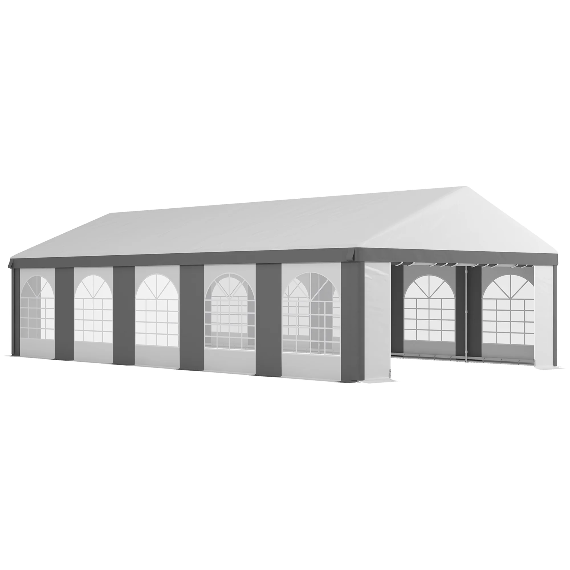 Outsunny 20' x 33' Heavy-duty Large Wedding Tent with Sidewalls, Gray