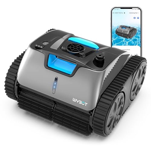 (2024 New) WYBOT C1 Pro Robotic Pool Cleaner Vacuum with APP, Manual Mode Switching & Wall Climbing, 65W Suction Power, 150 Mins, 1614 sq.ft, Intelligent Route Planning, Ideal for Inground Pools