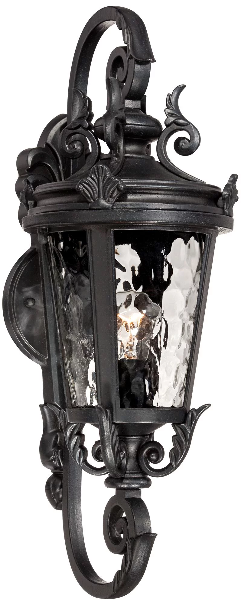 John Timberland Casa Marseille Vintage Rustic Outdoor Wall Light Fixture Black Scroll 19