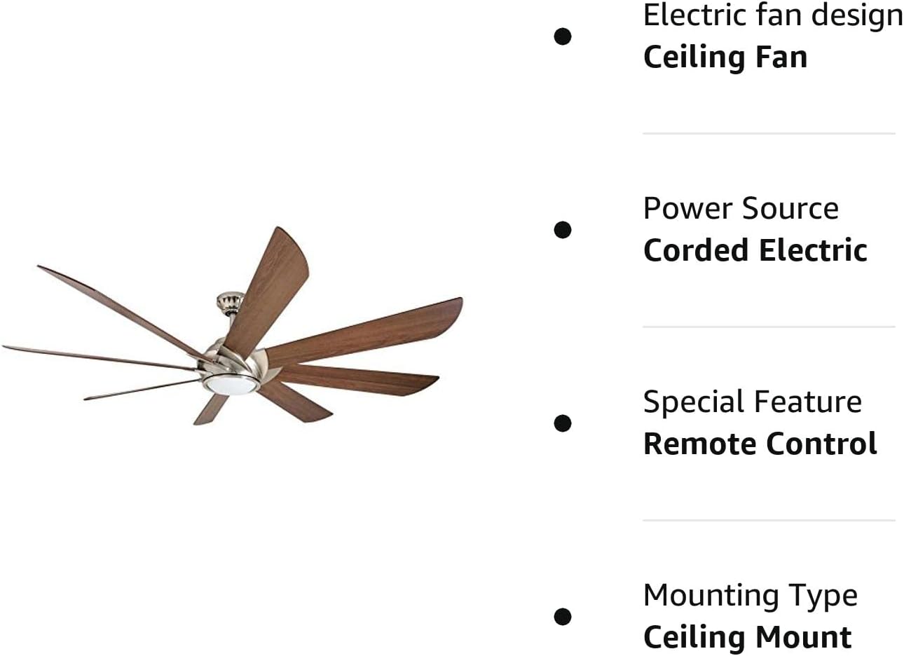 Harbor Breeze Hydra 70 Inch Brushed Nickel Indoor Ceiling Fan with Light and Remote Control (8-Blade)