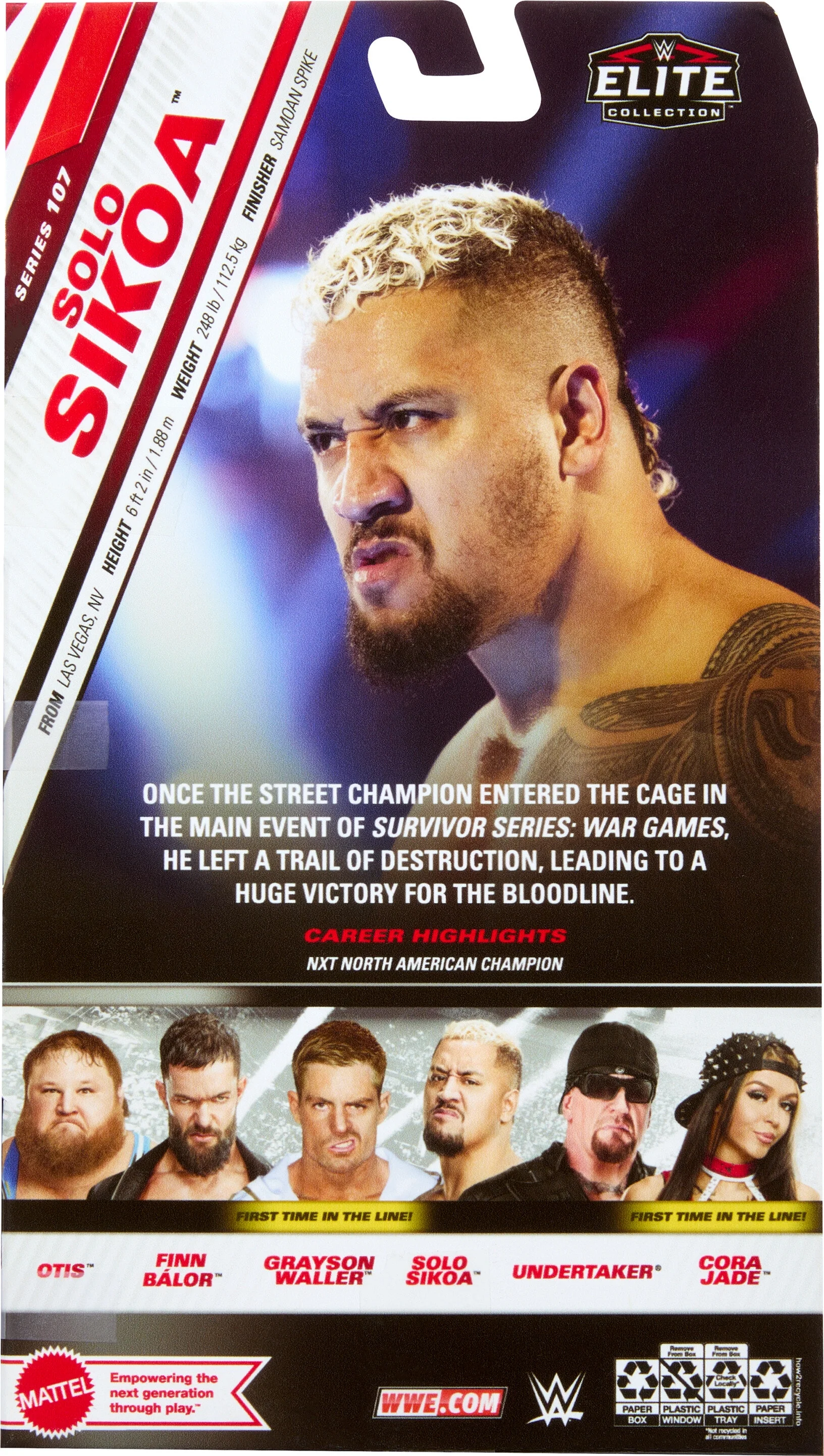 WWE Elite Solo Sikoa Action Figure, 6-inch Collectible Superstar with Articulation & Accessories