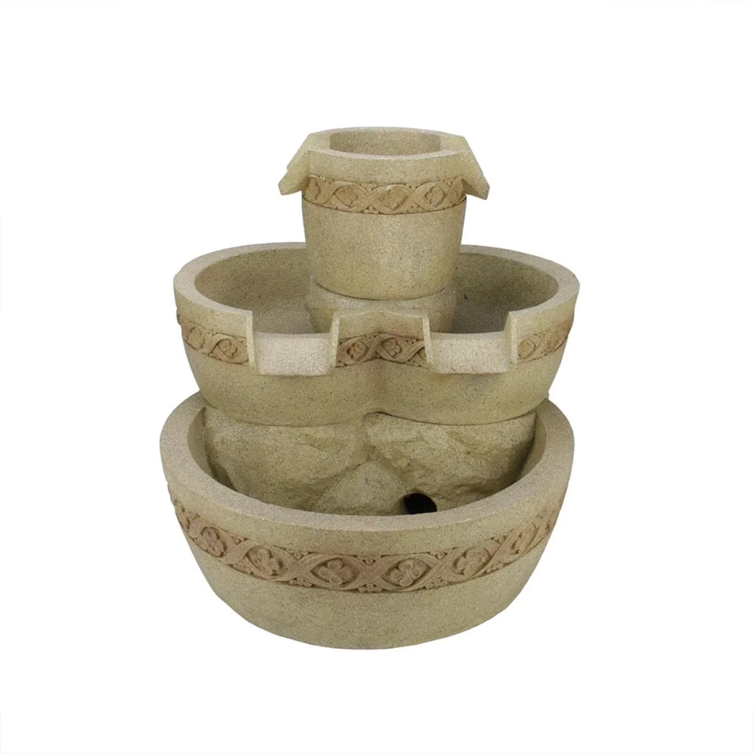 Northlight 3 Tier Floral Bowl Outdoor Water Fountain