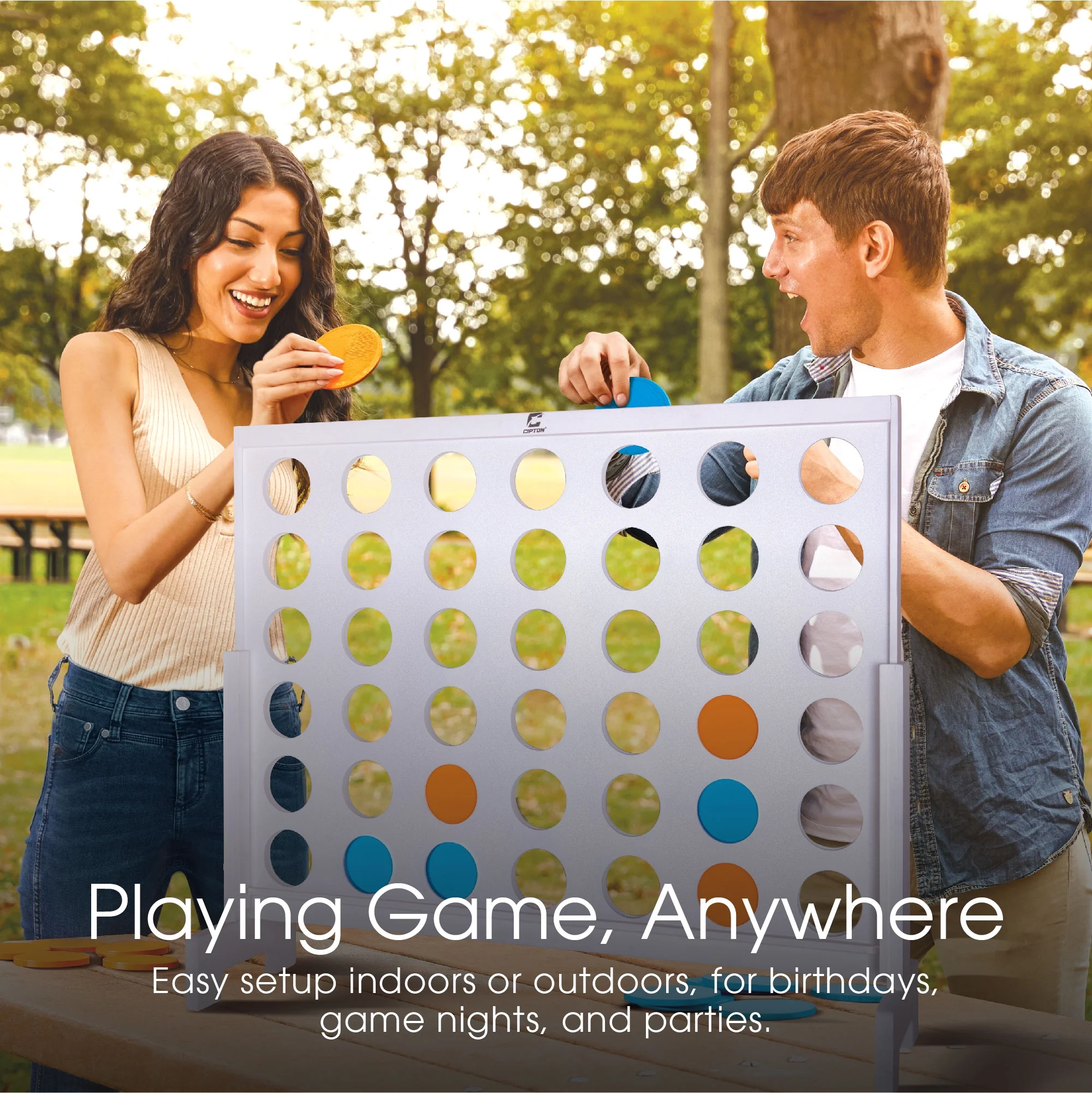 Cipton 4 In A Row Jumbo Sized Indoor and Outdoor Game Ages 8 and Up