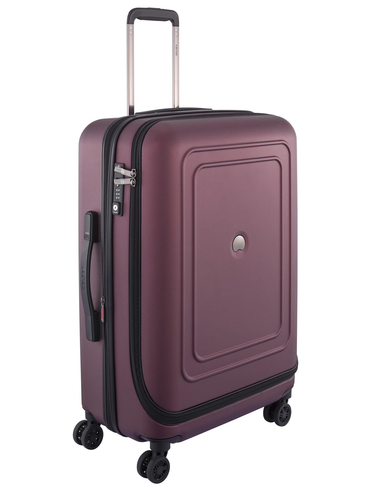 Delsey Paris Cruise Hard 25-Inch Spinner with Expansion (Black Cherry)