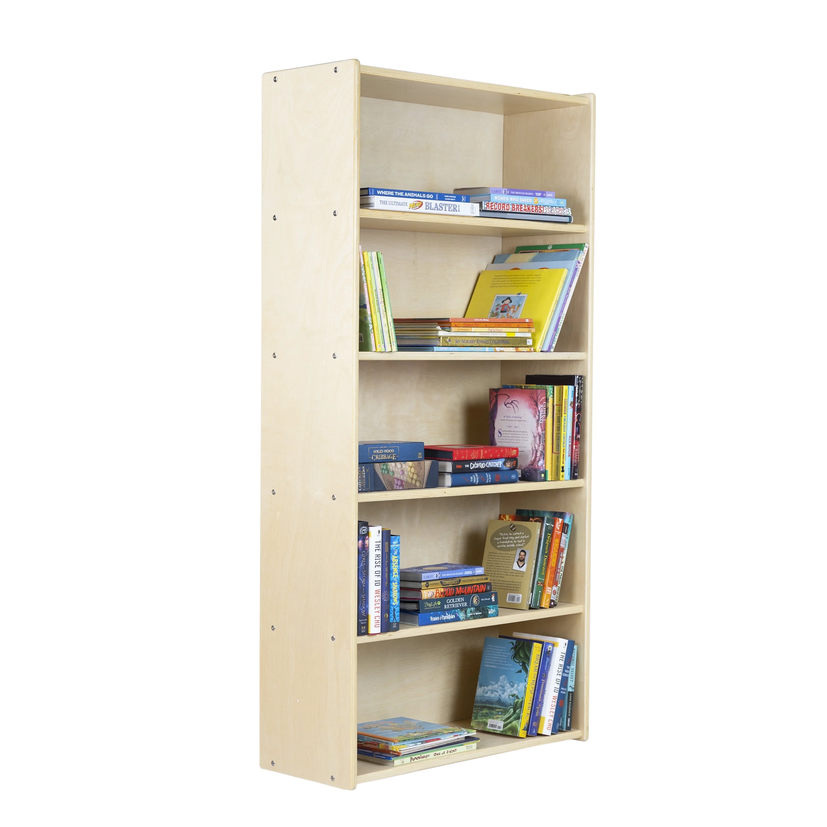 RRI Goods 5 Shelf Bookcase, Wooden Bookshelf & Storage Organizer
