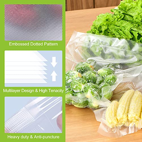 Bonsenkitchen Vacuum Sealer Rolls Bags, 6 Pack 3 Rolls 11