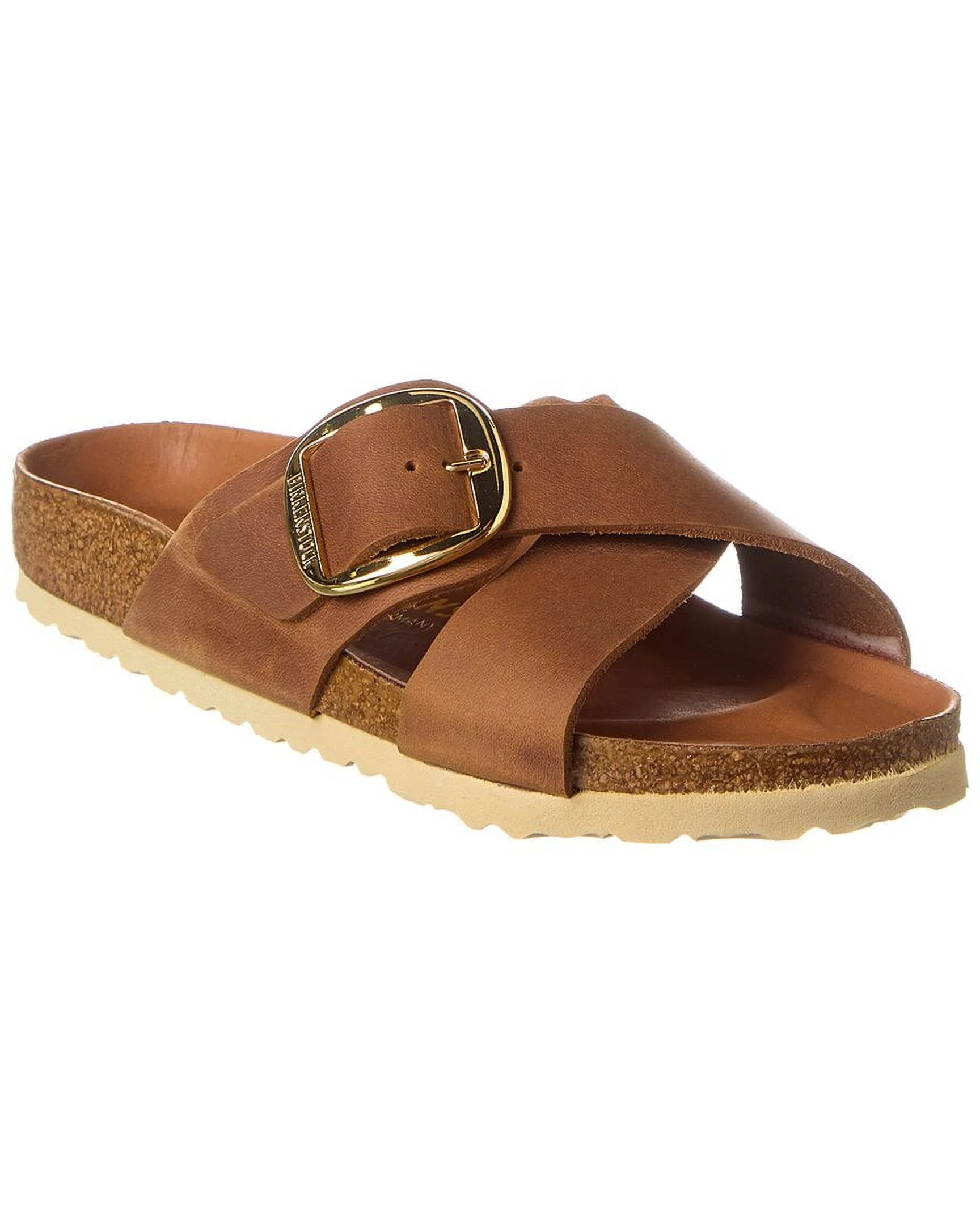 Birkenstock Siena Big Buckle Narrow Fit Leather Sandal, 42, Brown