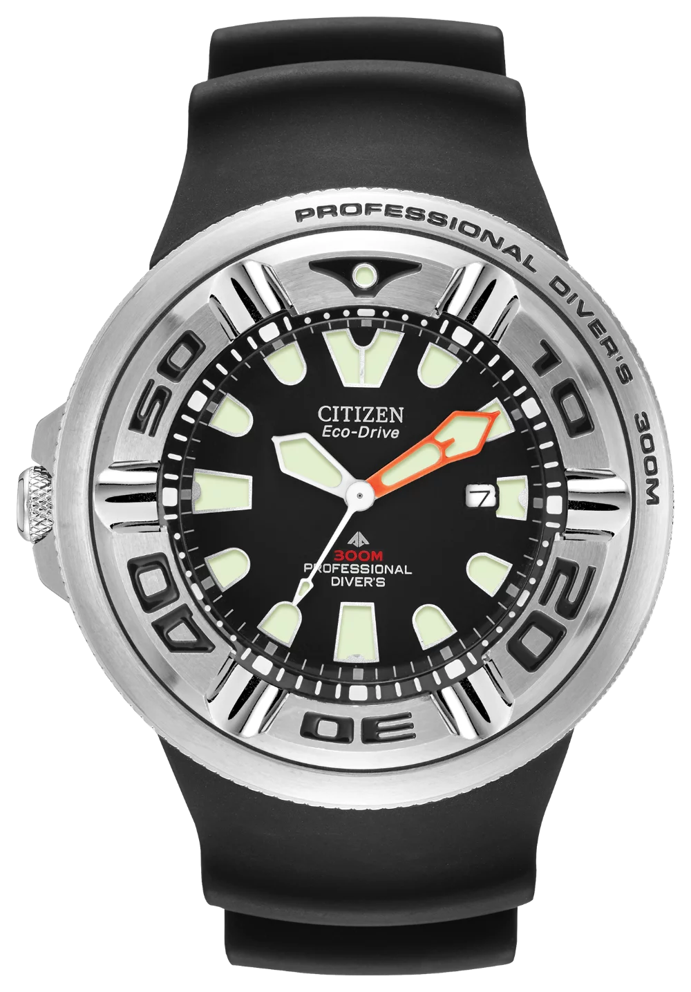 CITIZEN Eco-Drive Professional Diver Steel Rubber Men's Watch BJ8050-08E