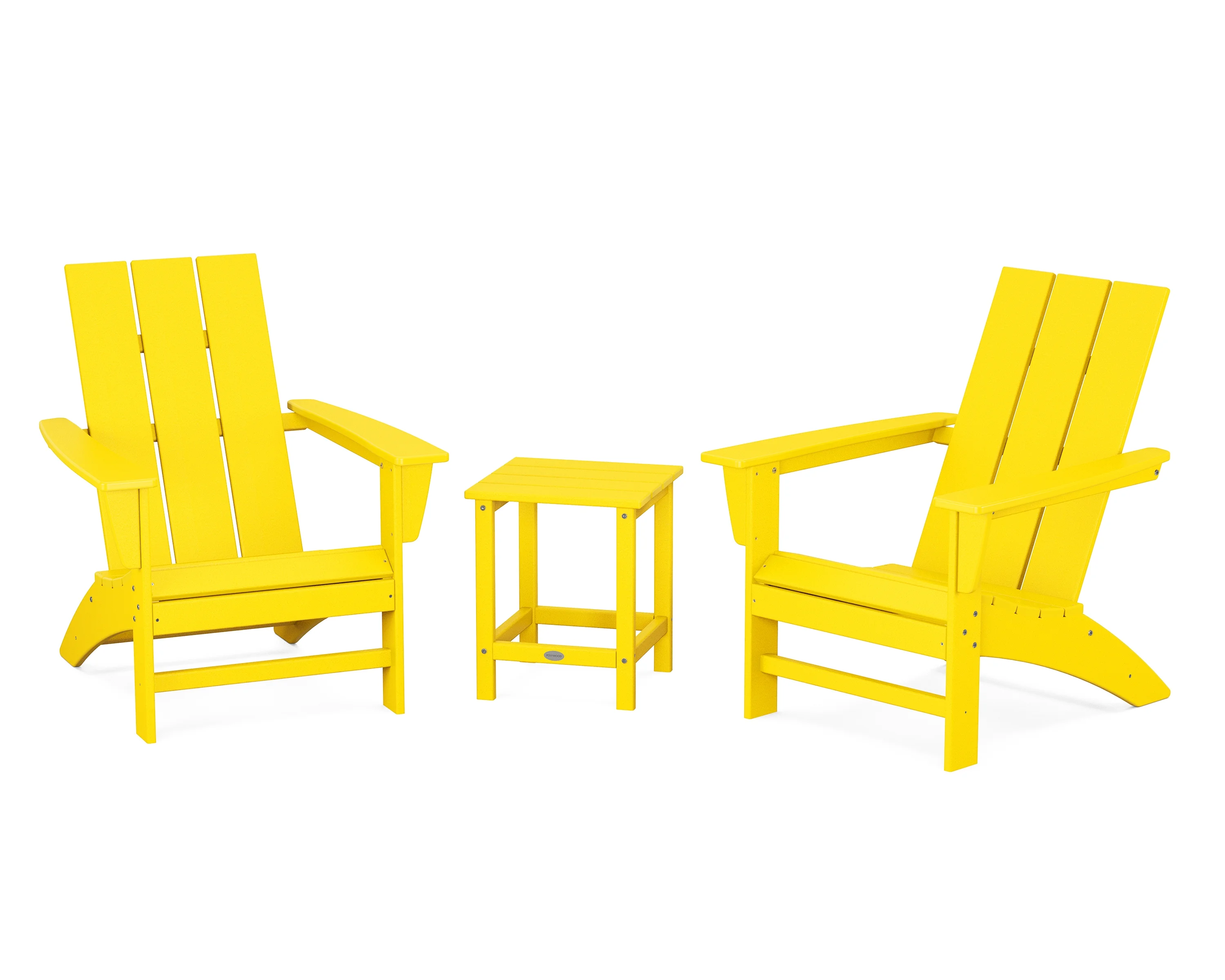 POLYWOOD Modern 3-Piece Adirondack Set with Long Island 18