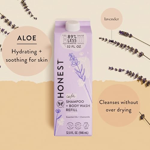 The Honest Company 2-in-1 Cleansing Shampoo + Body Wash | Gentle for Baby | Naturally Derived, Tear-free, Hypoallergenic | Fragrance Free Sensitive, 10 fl oz
