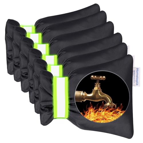 Outdoor Faucet Cover for Winter - Pro 7.1''W x 9.8''H Water Socks Freeze Protection Pipe Insulation Reusable Waterproof Insulated Spigot backflow Cover, Black (2)