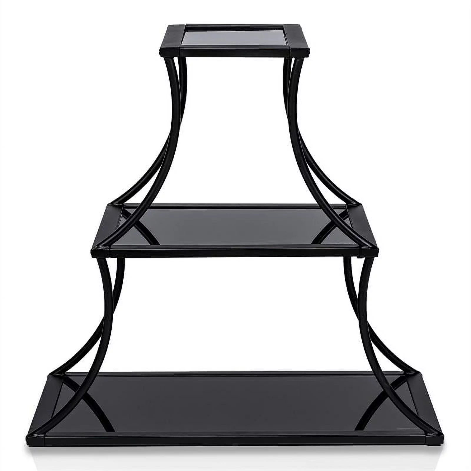 Furniture of America Kladden Industrial Metal 3-Shelf Bookcase in Sand Black