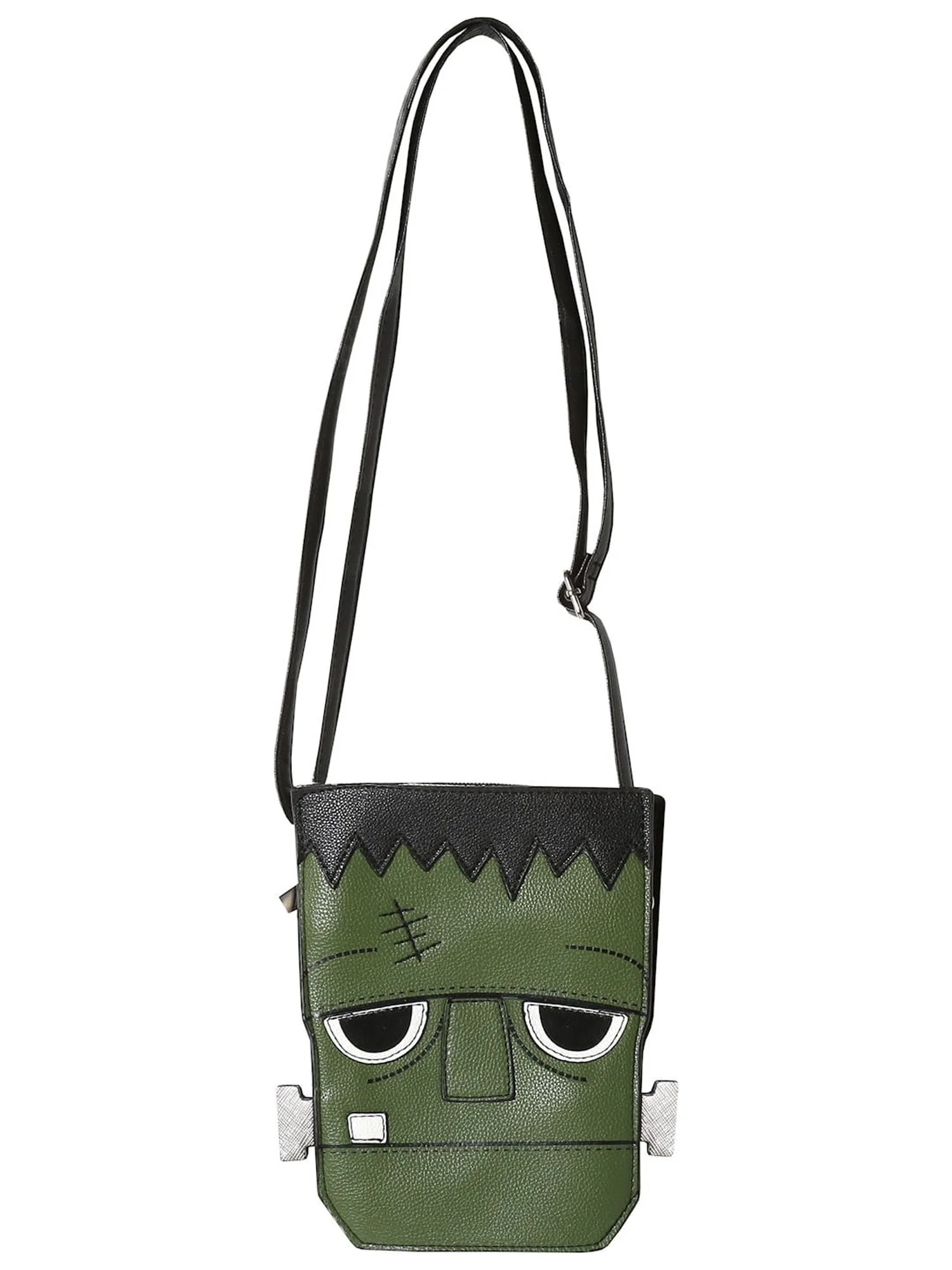 Comeco Women's Frankenstein's Monster Shoulder Bag Purse - Halloween Costume Accessory Green Vinyl Faux-Leather
