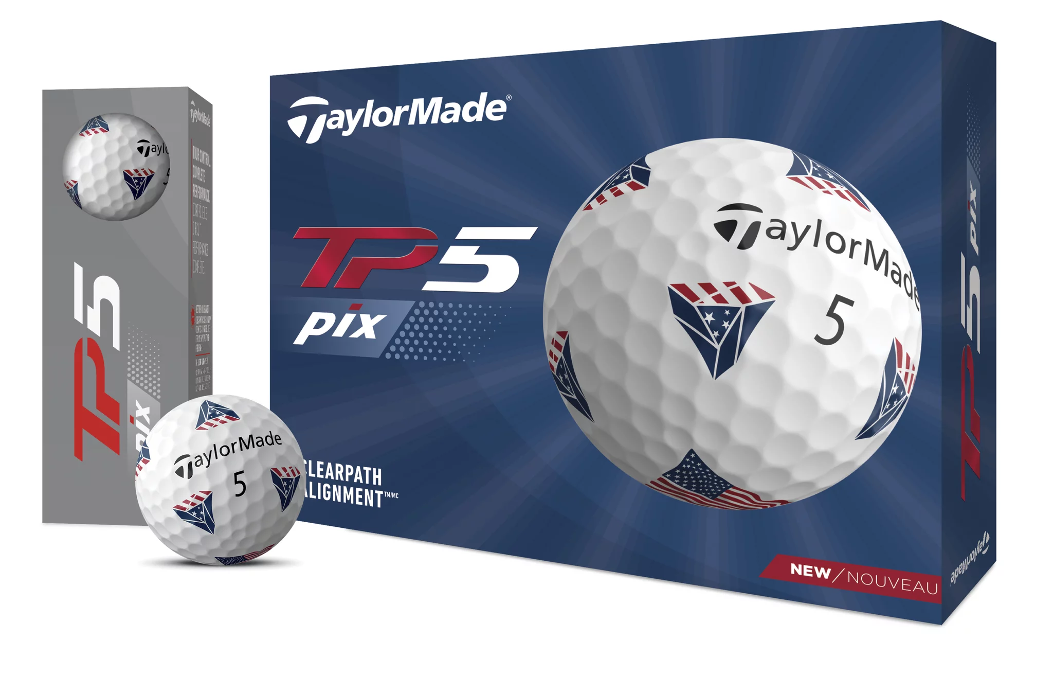 TaylorMade TP5 Pix2.0 USA Golf Balls 12BP