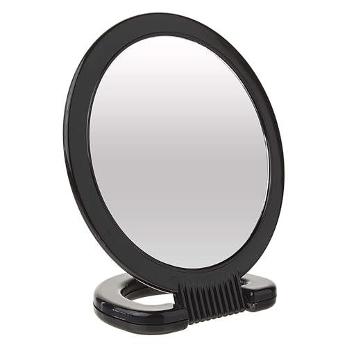 Diane Hand Mirror with Stand with 1X and 3X Magnification, Double-Sided Hand Held Mirror with Handle for Salon, Barber, Vanity, Grooming, Shaving, and Travel, Medium, 6