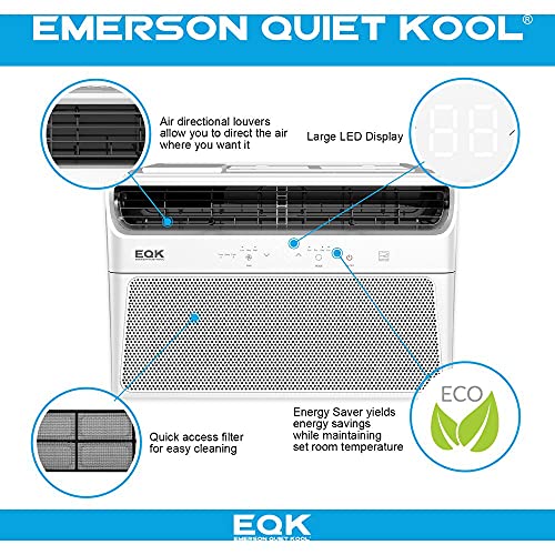 Emerson Quiet Kool Electronic Window Air Conditioner, 10,000 Btu 115V, Energy Star Certified, with LED Display and Remote Control