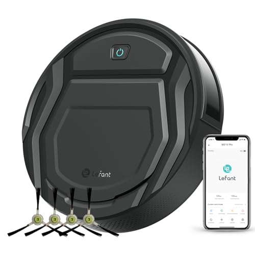 Lefant M210 Pro Robot Vacuum Cleaner,Super Thin,Powerful Suction,Quiet,Self-Charging Robotic Vacuum Cleaner,Cleans Hard Floors to Medium-Pile Carpets,120 Mins Runtime,APP/Voice/WiFi/Alexa Control,Grey