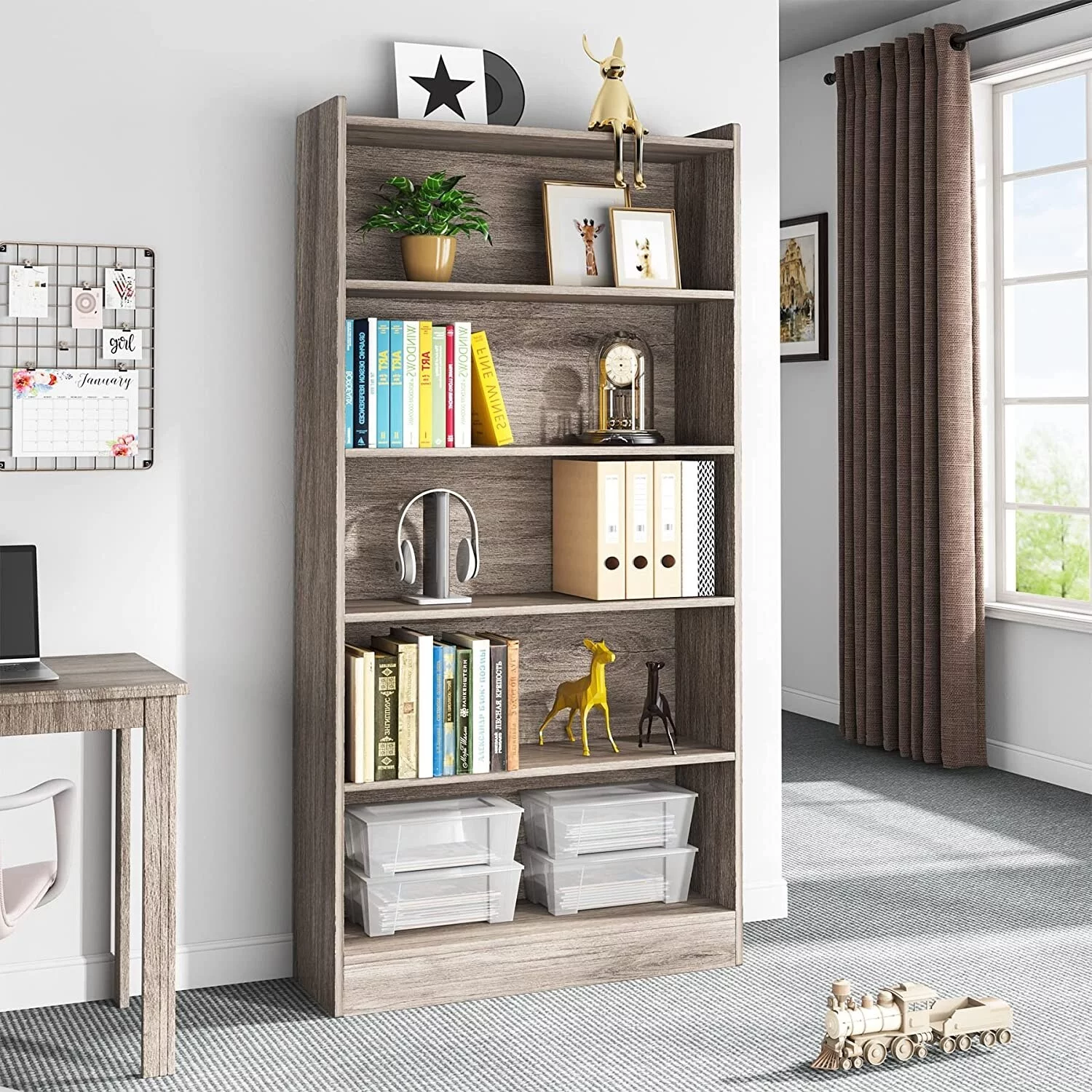 6-Tier Wood Bookcase, 72