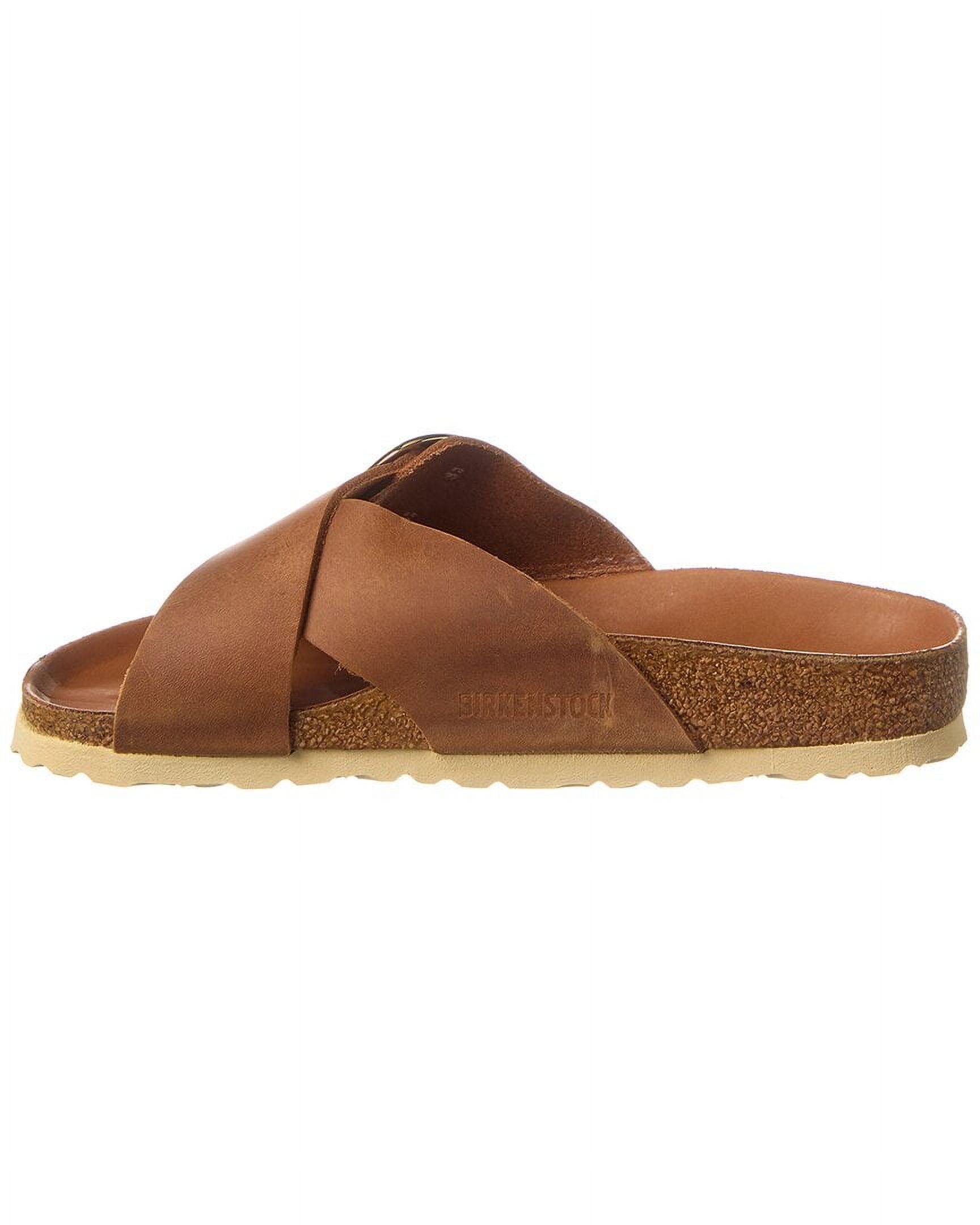 Birkenstock Siena Big Buckle Narrow Fit Leather Sandal, 42, Brown