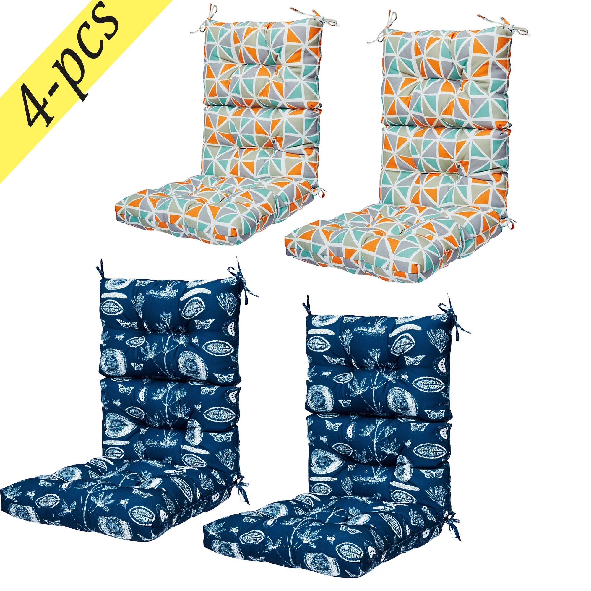 High Back Chair Cushion(4 Pack) for Patio Garden Decor 44