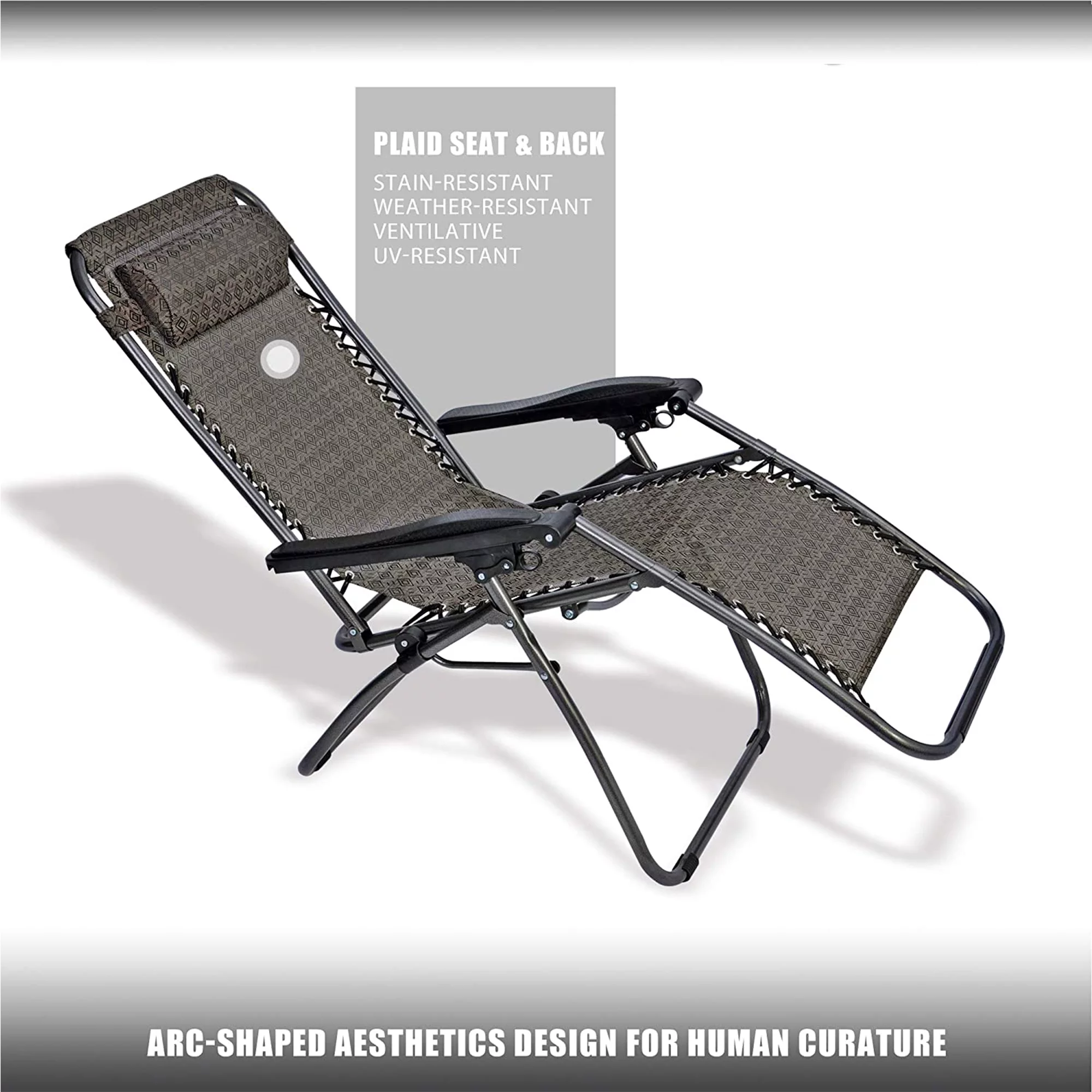 KARMAS PRODUCT 2-pack Zero Gravity Chair Chaise Lounge Chairs Folding Adjustable Recliners Outdoor Patio Lawn Pool Beach Chair, Support 300 Lbs