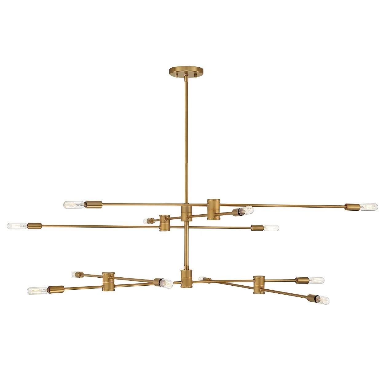 Lyrique 12 Light Chandelier in Warm Brass