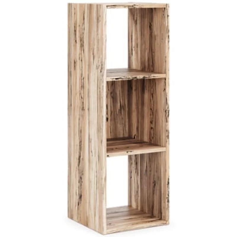 Signature Design by Ashley Piperton 3 Cube Storage Organizer Bookcase, Alder