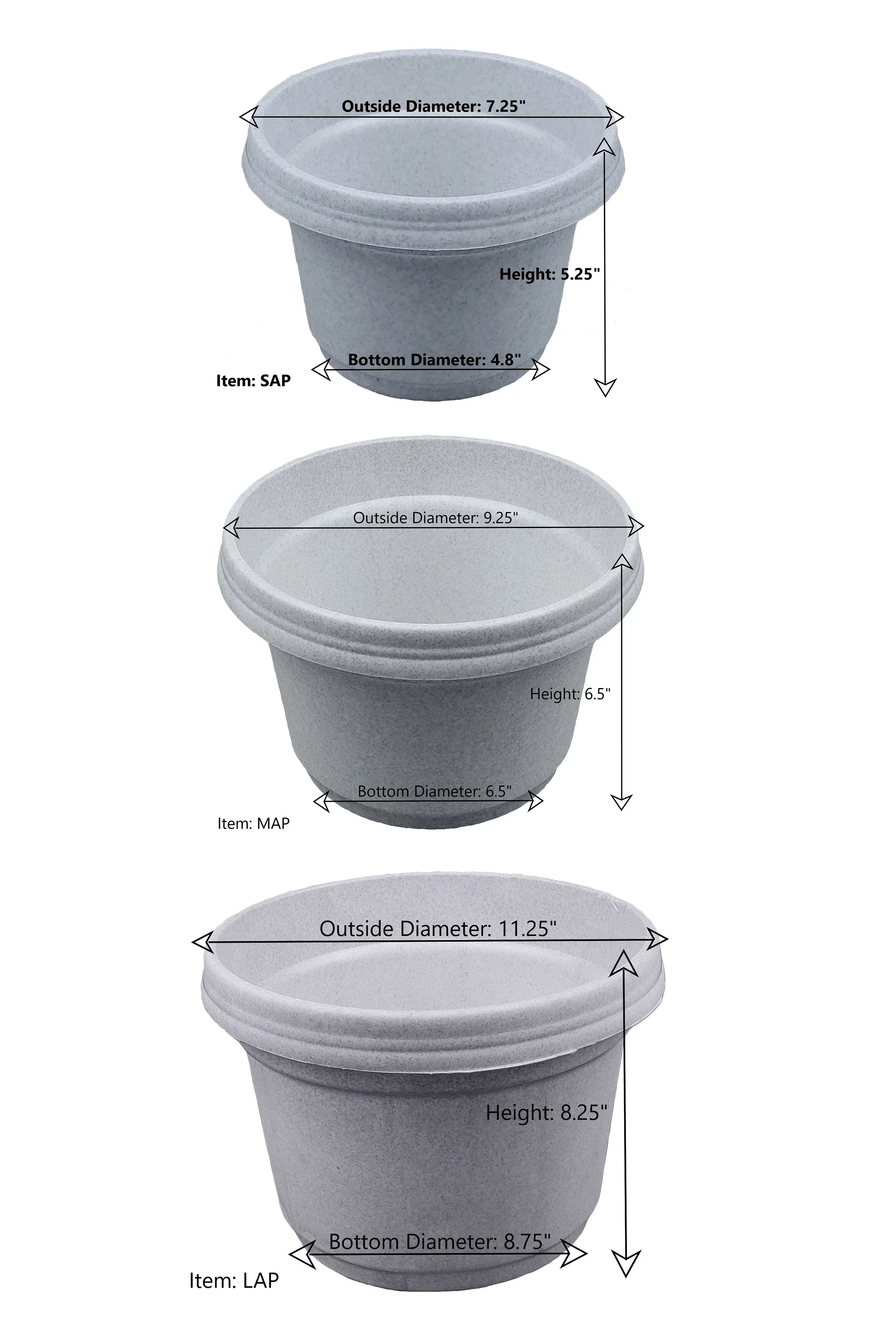 Case of 5 Austin Planter & Saucer 12 inch Terra Cotta, Plastic Flower Pot, seedlings Planter, Nursery Planter, Colorful Flower Planter, Seed Starting Pot with Saucers