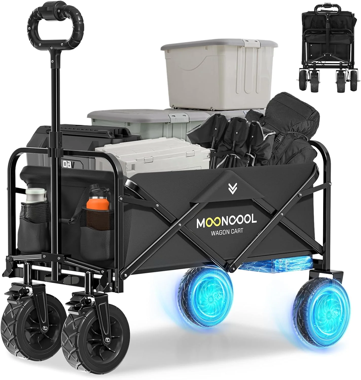 ABORON Collapsible Electric Utility Garden Wagon with 8