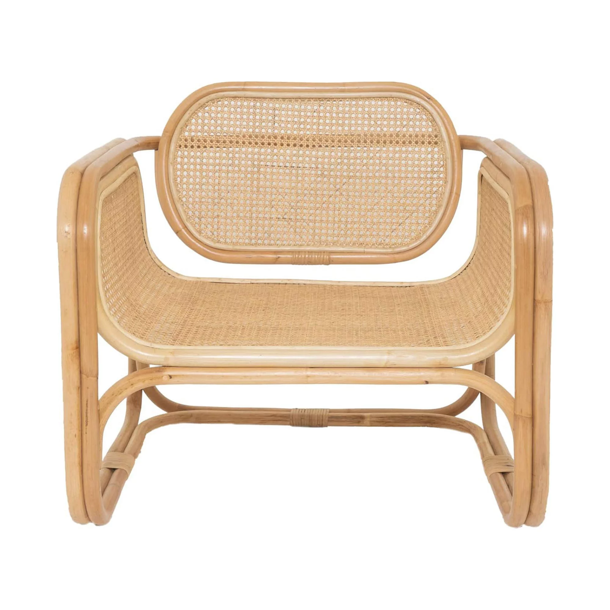 MOJO BOUTIQUE Single Rattan Accent Chair, Bali-made, 100% Natural Handmade Sustainable, Modern Rattan Chairs, Perfect Boho Chairs for Indoor, Outdoor, Kitchen, Dining, Home Décor