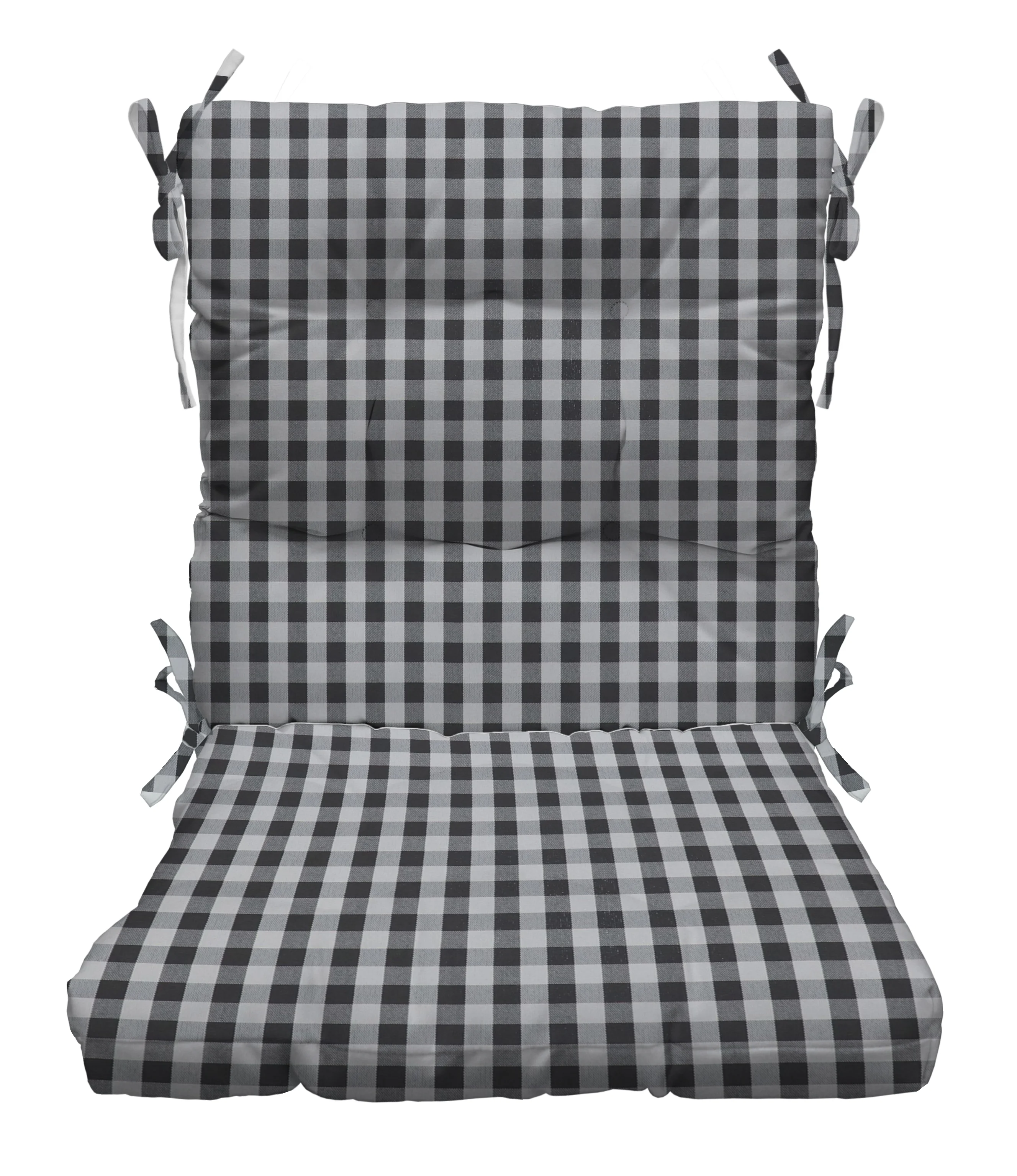RSH Décor Indoor Outdoor Tufted Mid Back Chair Cushion, Dawson Pewter Grey