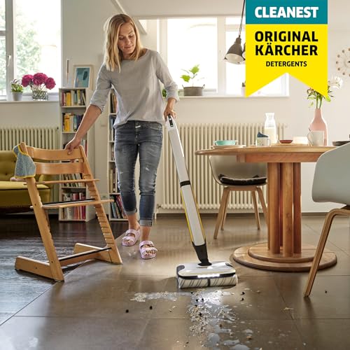 Kärcher FC 7 Electric Floor Cleaner, Cordless Mop, Sanitize Hard Floor Cleaner - Perfect for Laminate, Wood, Tile, LVT, Vinyl & Stone Flooring