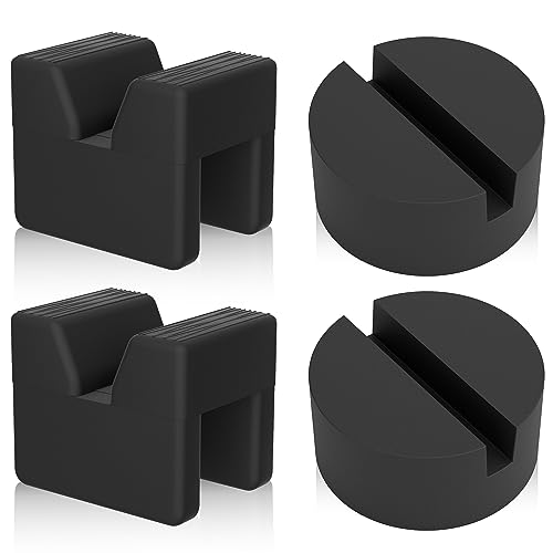 Seven Sparta 4 Pcs Car Jack Pad Adapter for Jack Stand Universal Rubber Slotted Frame Rail Pinch Welds Protector - 3.0 tons (Cube, 4)