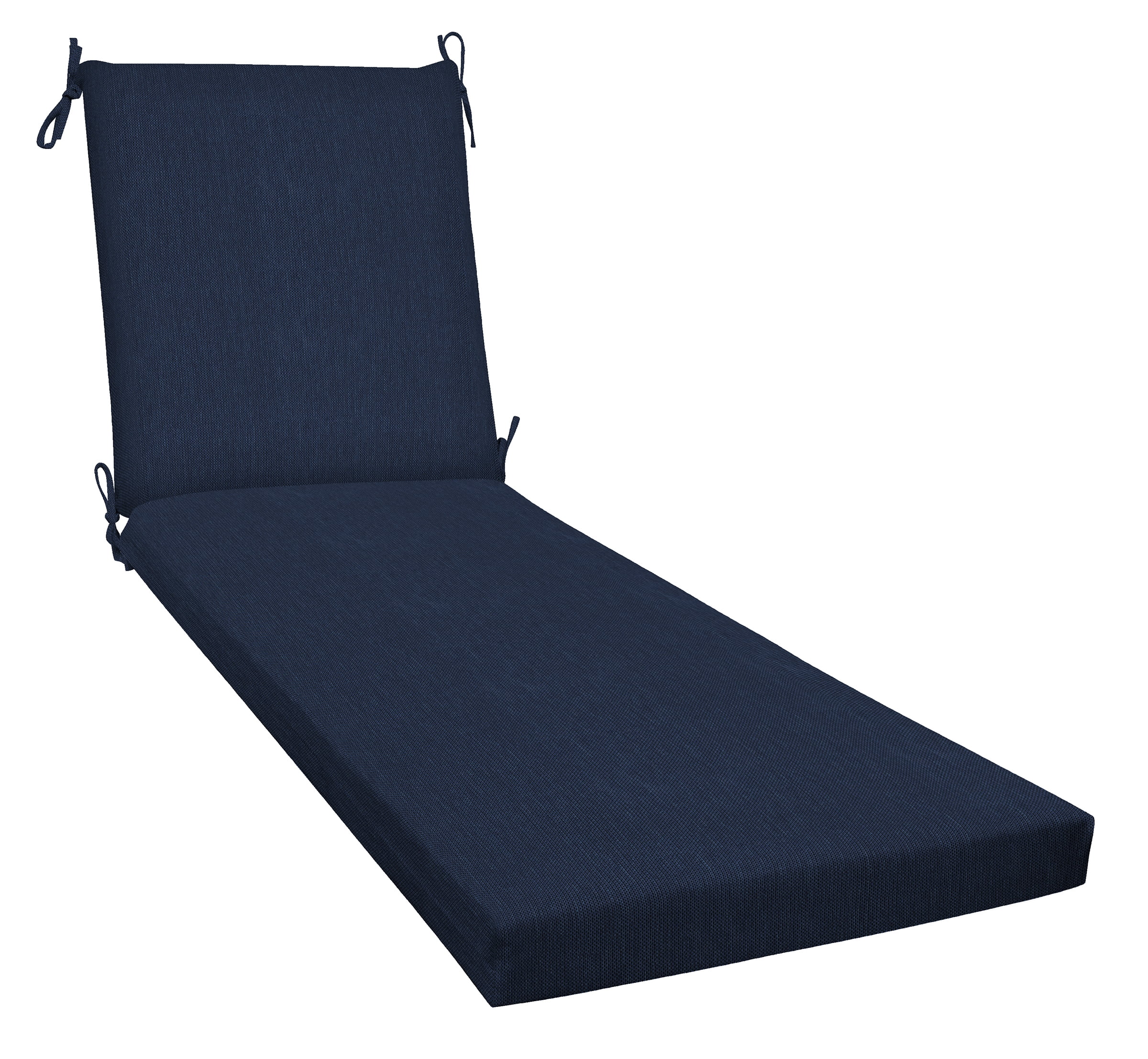 Textured Polyester Solid Blue (Indigo) Chaise Outdoor Lounge Cushion