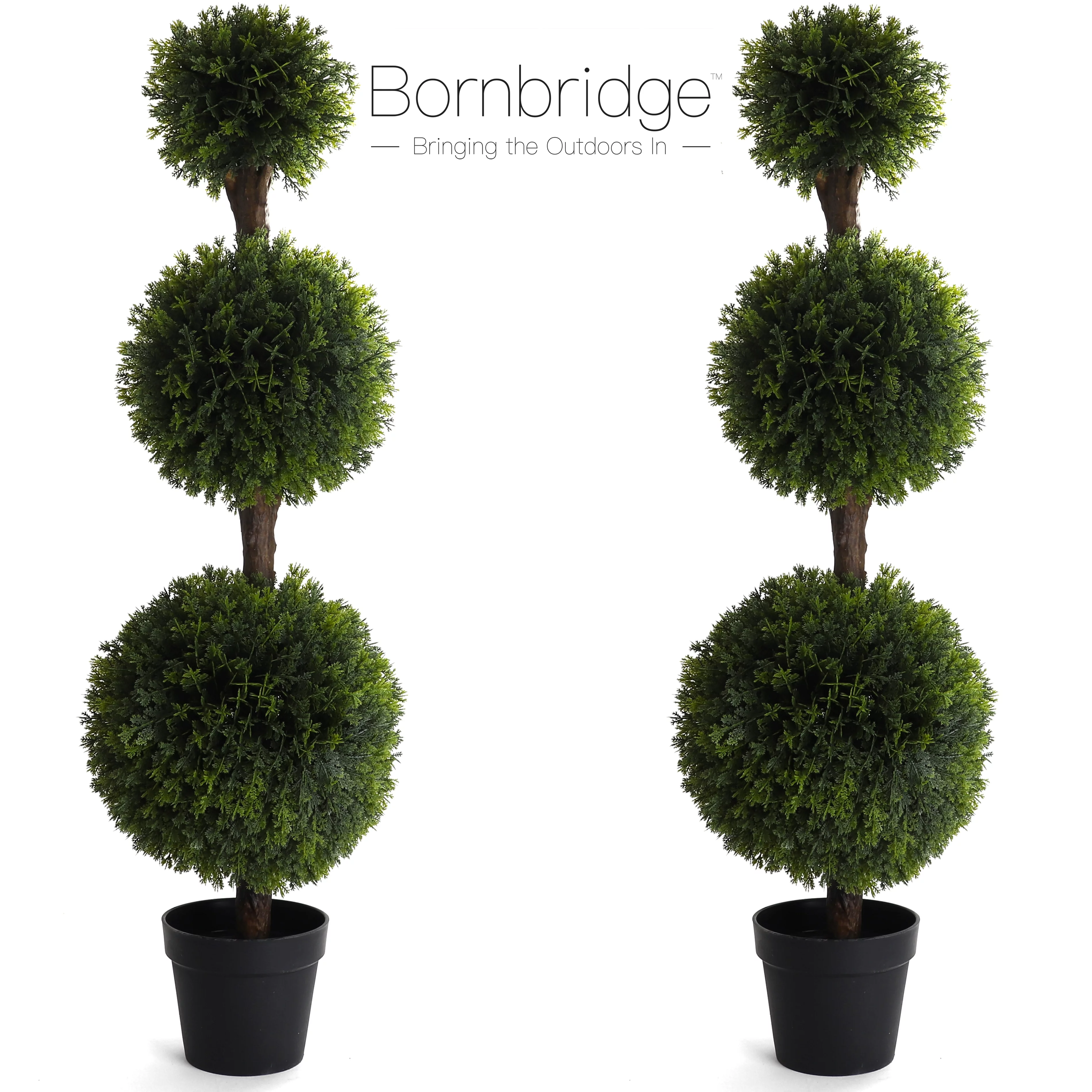 Bornbridge Artificial 4' Topiary Ball Tree (Cypress, 2 Pack)