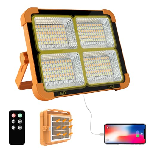 Portable LED Work Solar Light 100W 16500mAh 10000 LM with Stepless Brightness Job Site Battery Rechargeable LED Floor Light for Emergency Worklight for Hurricane Father's Day Gift
