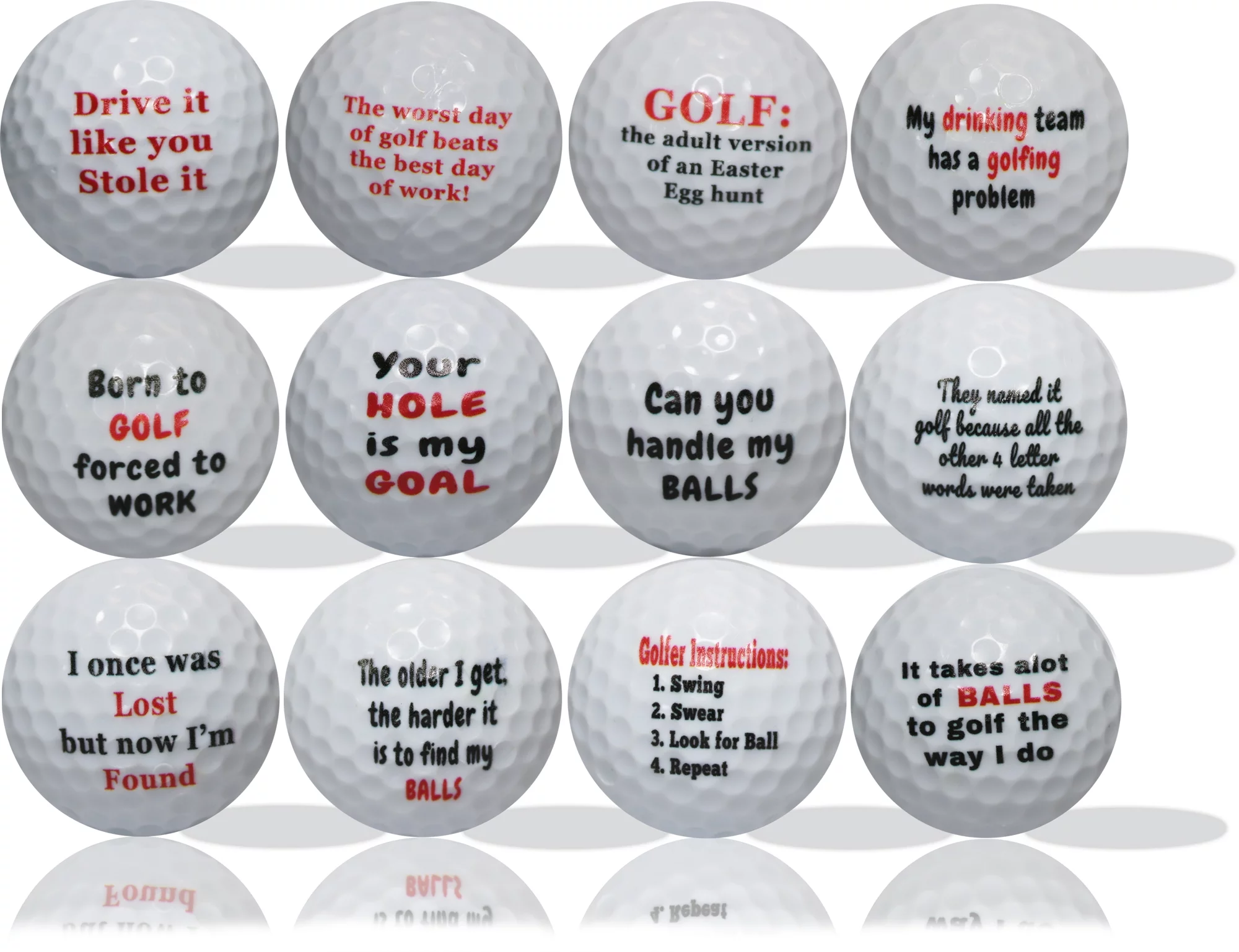 Golf Humor Golf Balls 12 Pack