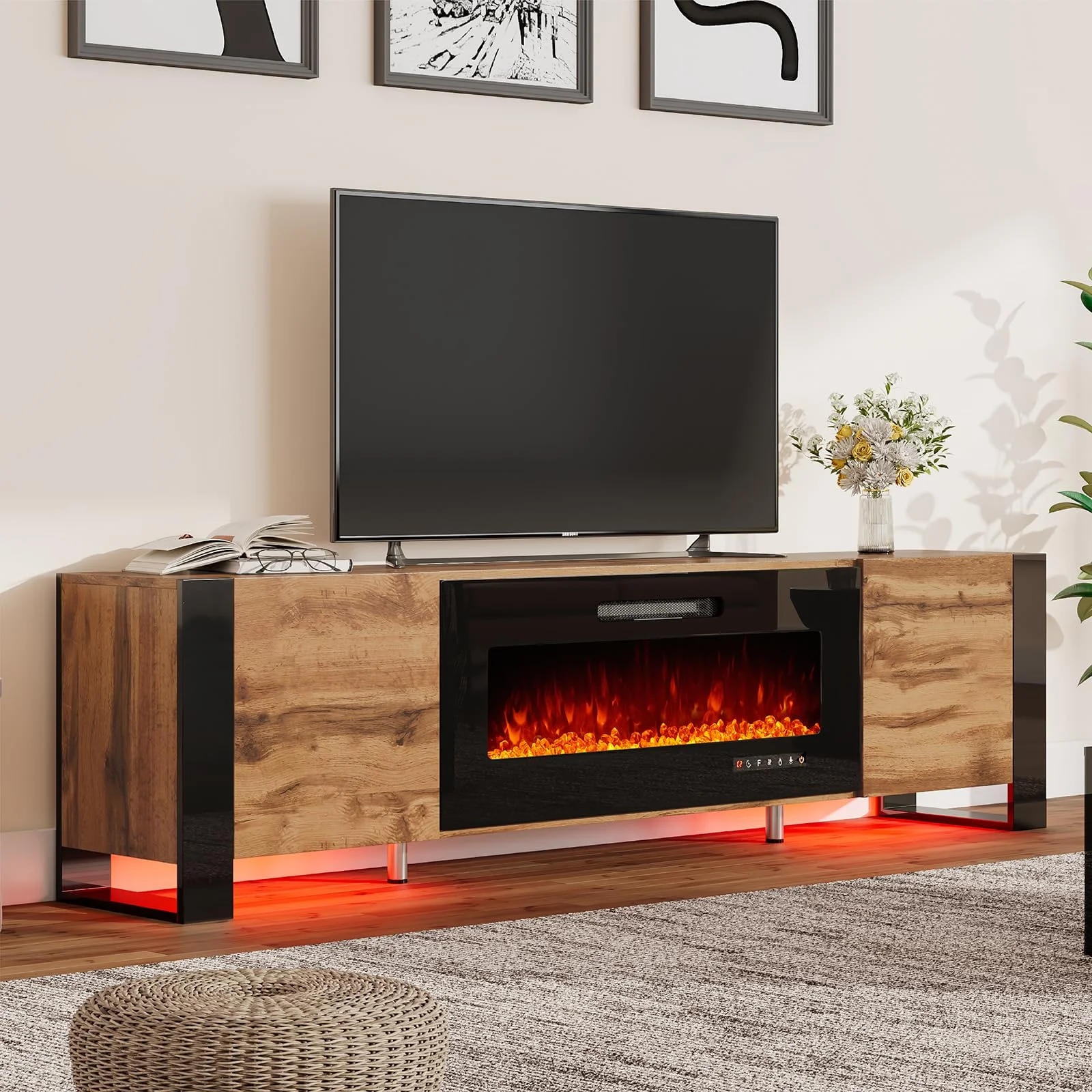 AMERLIFE Fireplace TV Stand, 80
