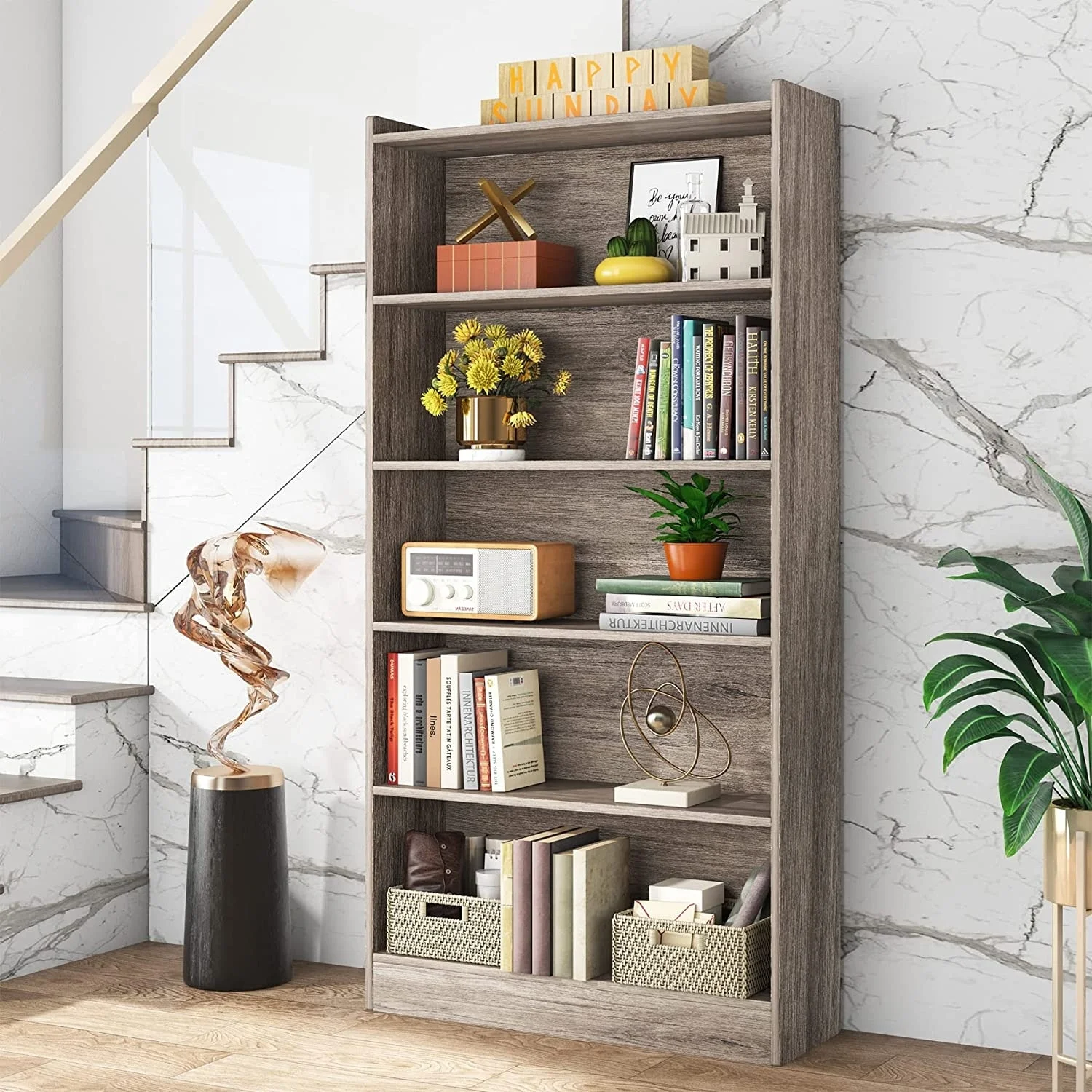 6-Tier Wood Bookcase, 72