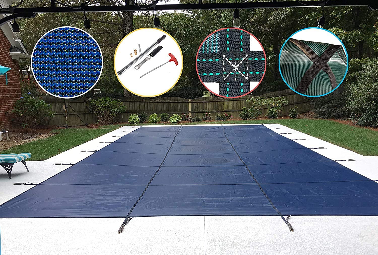 WaterWarden Inground Mesh Pool Safety Cover for a 20’ x 30’ Rectangle Pool, 20-Year Warranty