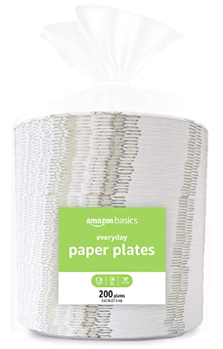 Amazon Basics Everyday Paper Plates, 8.62 Inch, Disposable, 100 Count