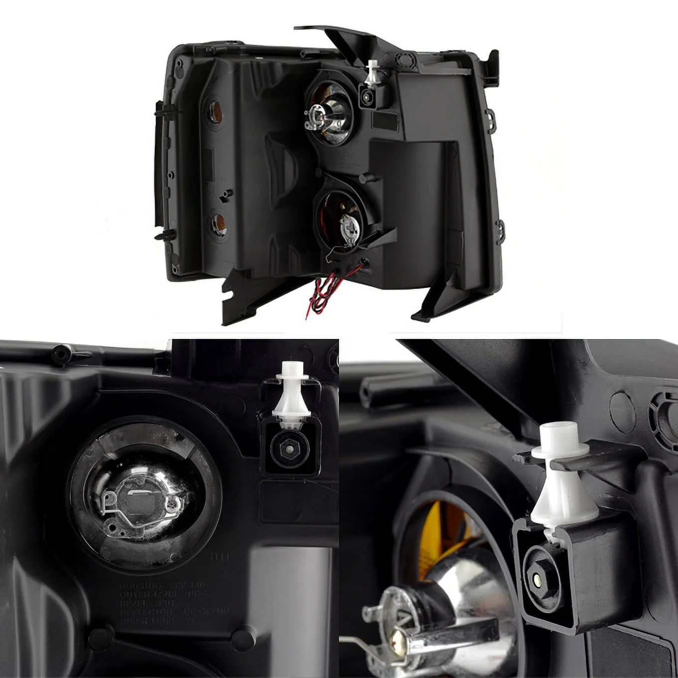 AKKON - For Black Smoked For 07-13 Silverado 1500 2500 3500 HD LED Halo Projector Headlights+ LED Tail Light