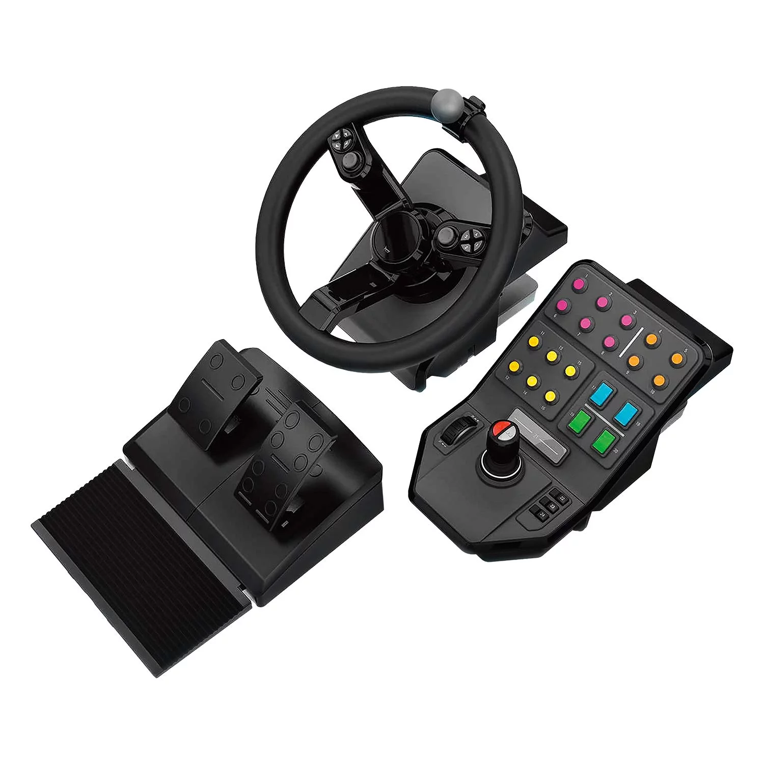 Logitech G Heavy Equipment Bundle Simulation Wheel, Pedals and Side Panel Control Deck