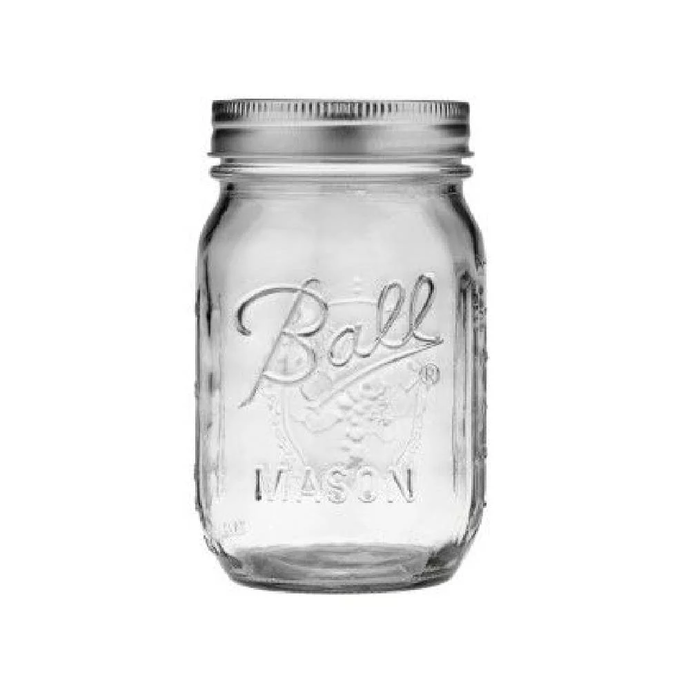 Ball Mason Regular Mouth Pint Jar 16 oz Lid and Band Preserve Store Glass 6-Pack