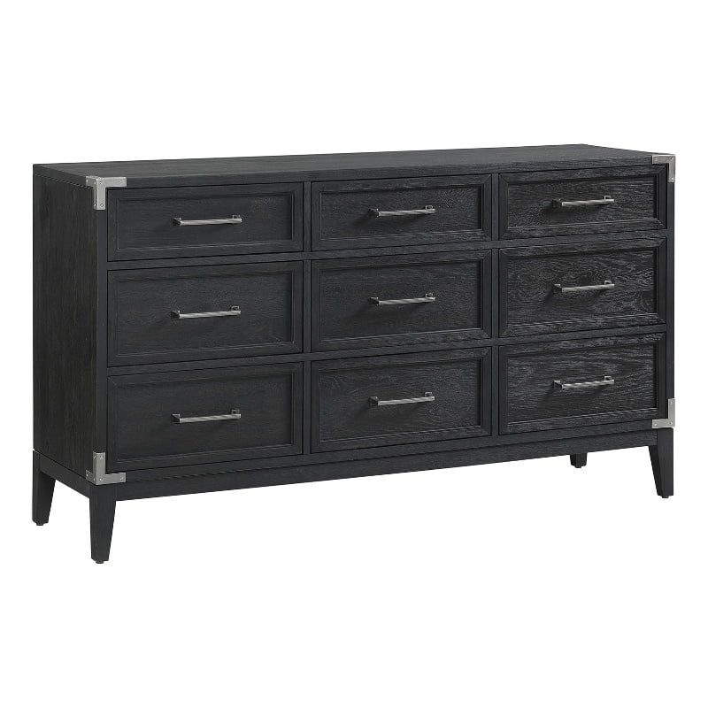Intercon Furniture Laguna Bedroom 9-Drawer Transitional Wood Dresser in Black