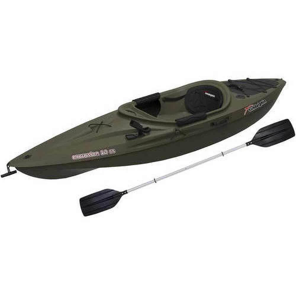 Sun Dolphin Excursion 10 Ss Sit-in Angler Kayak Olive, Paddle Included