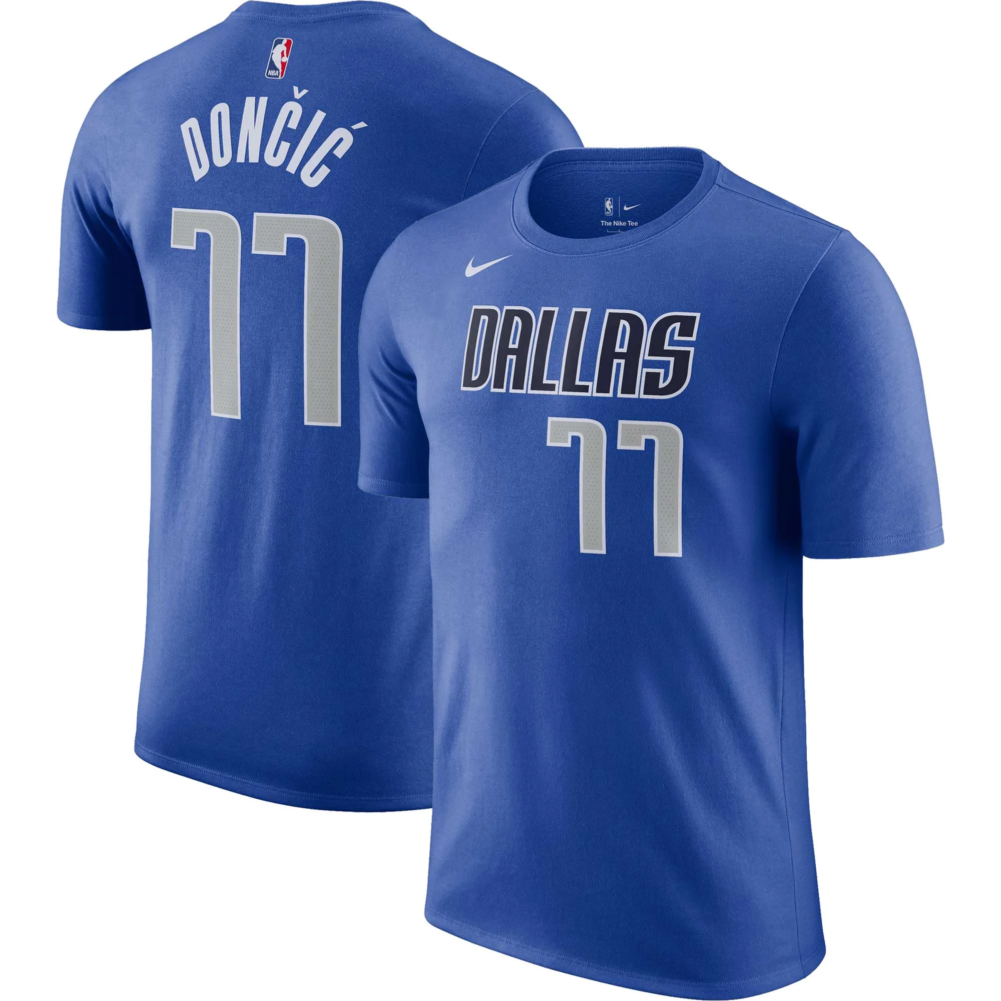 Men's Nike Luka Don-i- Blue Dallas Mavericks Icon 2022/23 Name & Number T-Shirt