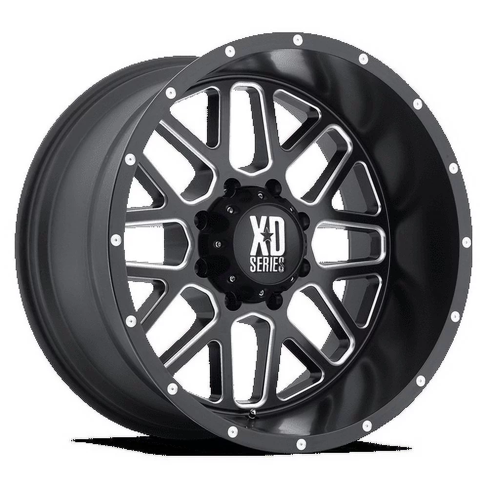 KMC Wheels Grenade 20X10 8X165.10 Satin Black MilLED (-24 Mm) Wheel Rim