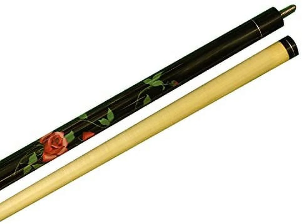 Aska Custom Billiard Pool Cue Stick Black Rose, Canadian Hard Rock Maple, 21oz