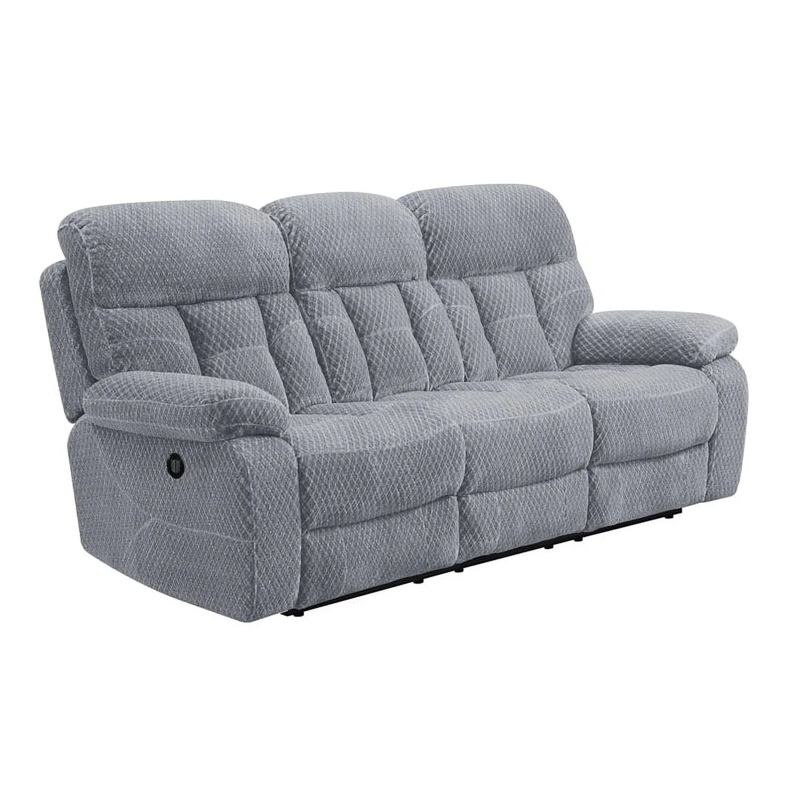 New Classic Furniture Bravo Polyester Fabric Power Sofa in Stone